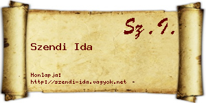 Szendi Ida névjegykártya
