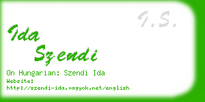 ida szendi business card